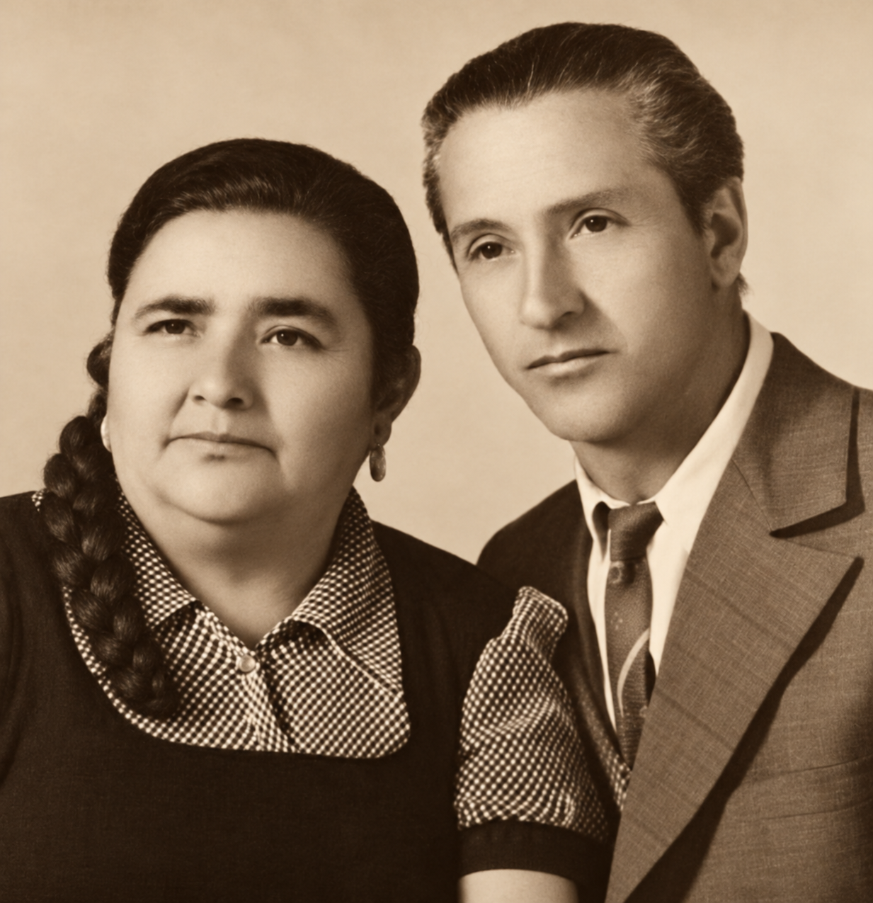Foto de los abuelitos, fundadores de Elvia Café