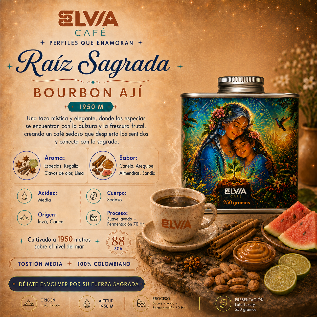Raíz Sagrada · Bourbon Ají — café de especialidad Inzá, Cauca