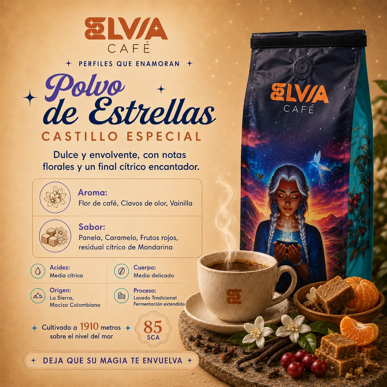 Polvo de Estrellas — café de especialidad La Sierra, Macizo Colombiano