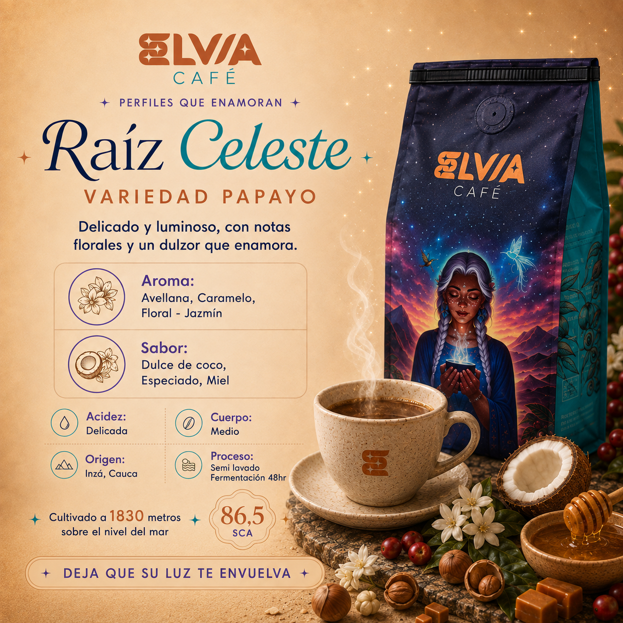 Raíz Celeste · Papayo — café de especialidad Inzá, Cauca